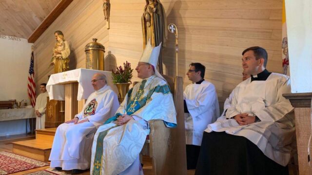 Bishop Serratelli of Paterson, NJ at Grand Re-opening of the Sanctuary of Mary,
Our Lady of the Holy Spirit, Branchville, New Jersey. September 8, 2019