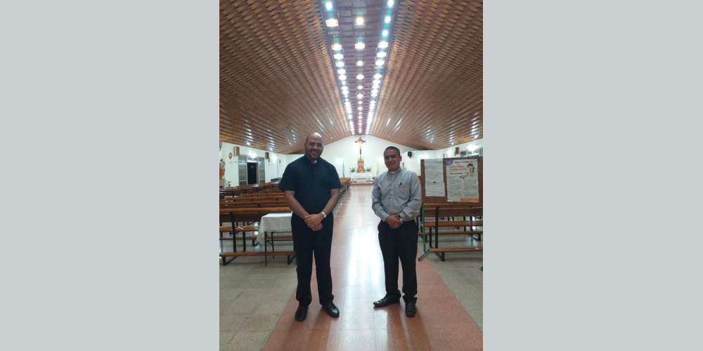 Padre Emilian Piràn Vargas e fra. Oscar Heriberto Chica Bermeo per l'apertura della nuova comunità vocazionista in San Juan: Parroquia Sagrado Corazón, Capilla Santísimo Sacramento. San Juan, Argentina 19/3/2021