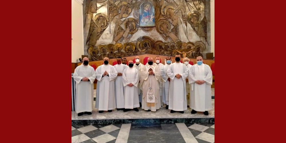 In occasione della solennità della Annunciazione del Signore sono stati istituiti come accolito Salvatore Formisano, e come lettori Ciro de Vito, Salvatore de Martino, Matteo Perrone, Valentino Ruggiero e Mastewal Francesco Martella (Napoli, 25 Marzo, 2021)