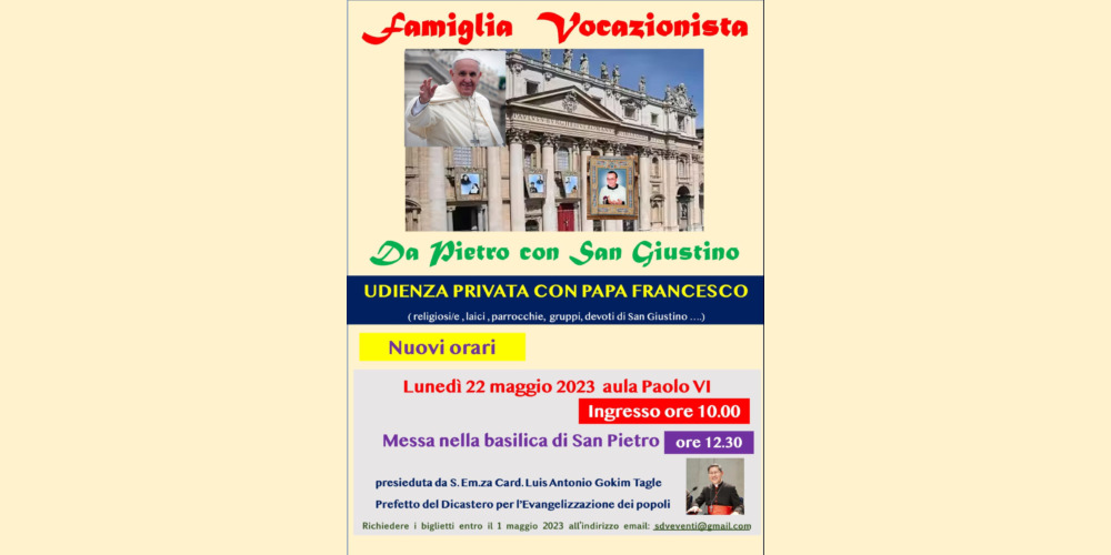 Udienza privata con Papa Francesco per la Famiglia Vocazionista