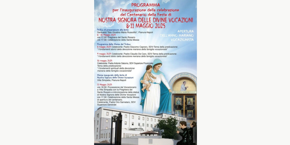 Programma dell'inizio Centenario di Nostra Signora delle Divine Vocazioni